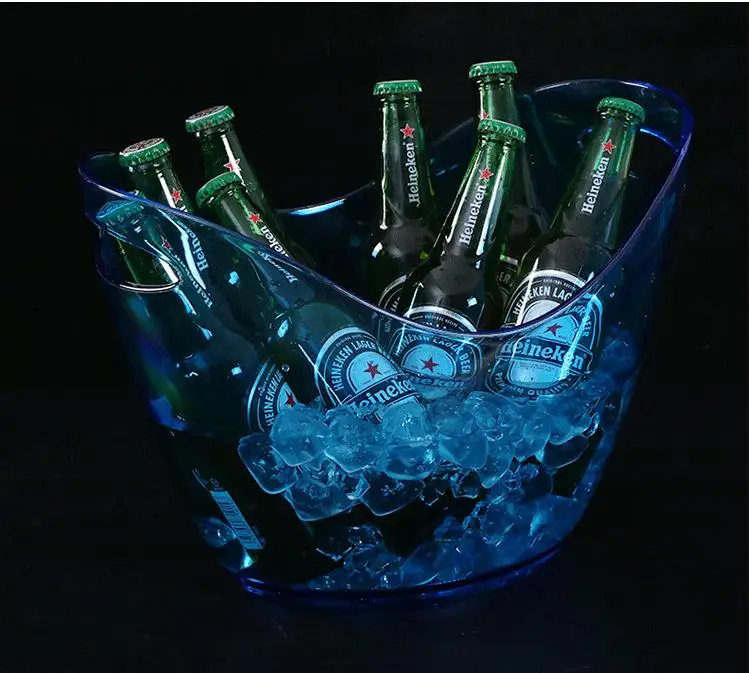 New Design Wholesale Multiple Colors Cooler Customized  Acrylic Beer Plastic Ice Bucket