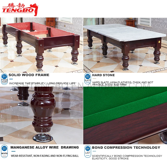 Solid wood slate billiard 8 ball pool table with cheap price for sale