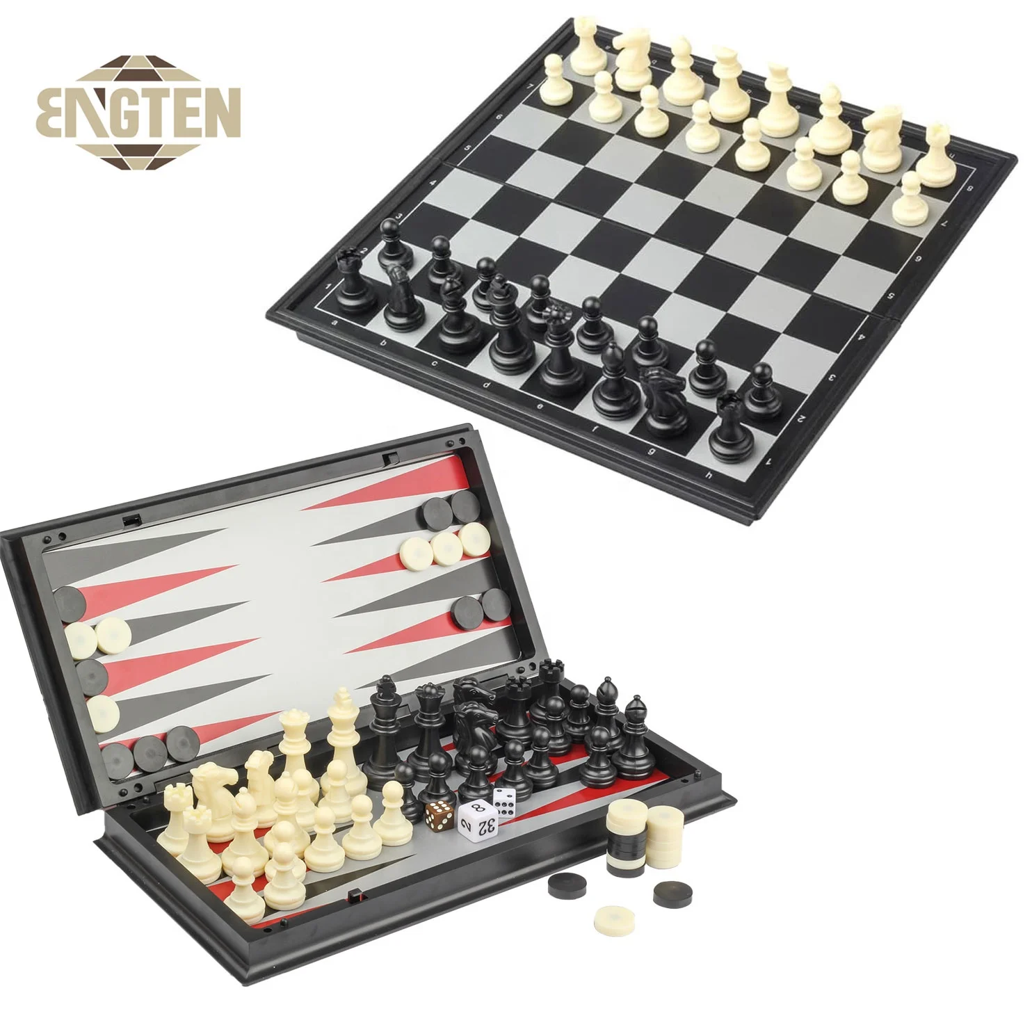 High Quality Chess Set 3 in 1 Travel Chess Checkers Backgammon Chess Game Set for Teaching Strategy and Critical Thinking