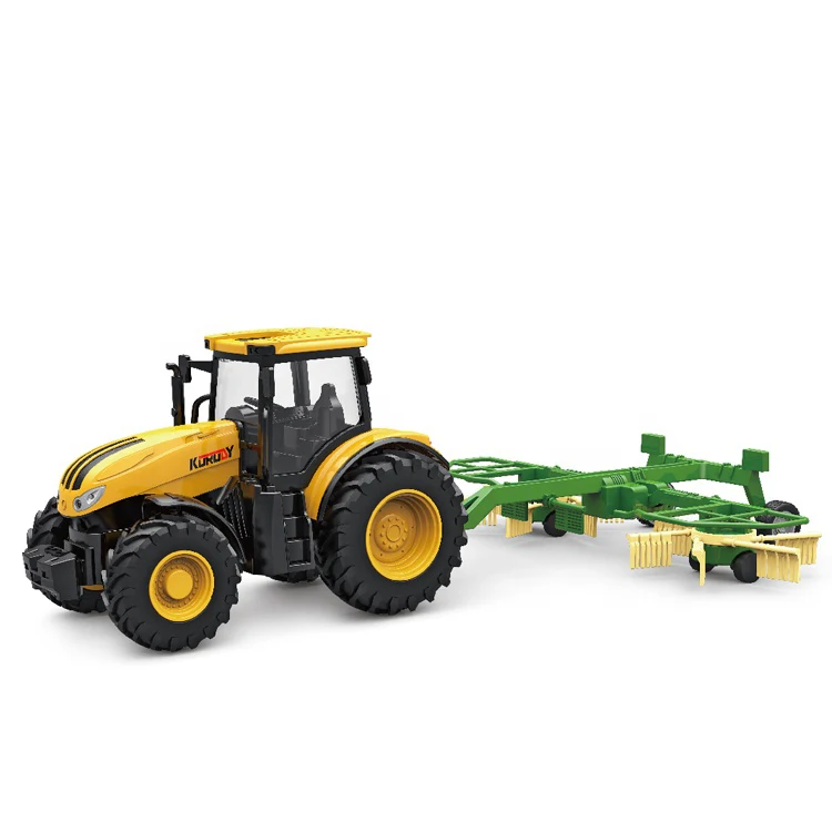 New Design 1/24 Plastic inertial farm animals truck toy friction farmer car toy with light and music for kids