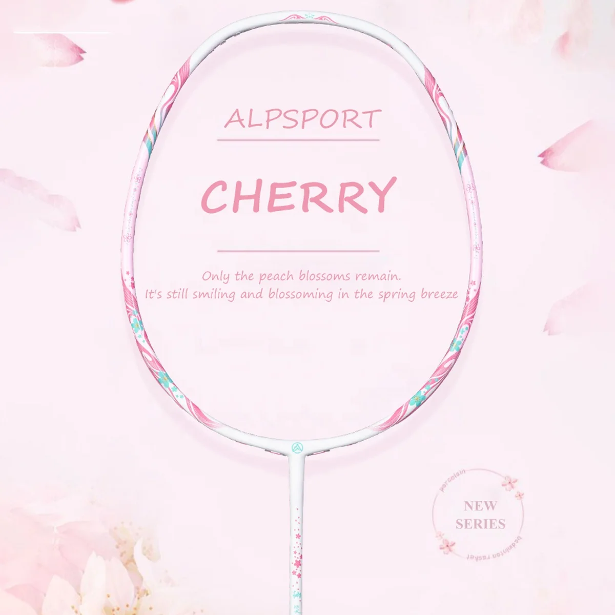 ALP New Cherry Carbon Fiber Pink&Purple Goddess Model for Girl Badminton Racket T800 Strings Grips Installed Racquets