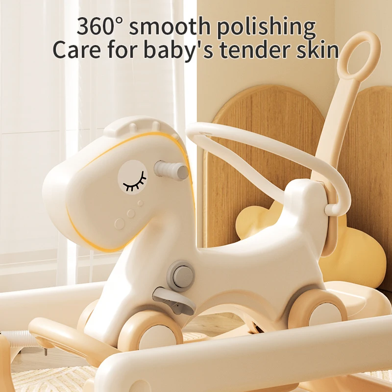 child kids mountable cars white bungee rocking horse ride on animals toy seesaw plastic for baby walker with handle