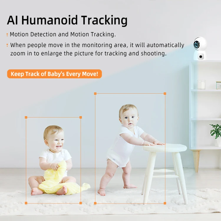 2 lens 4MP small camera Security wifi indoor network Camera baby monitor indoor camera with 2 way audio