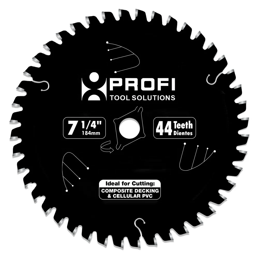 Hot Selling 7-1/4 Inch 44 Tooth Composite Material/Plastics blade Circular TrexBlade Composite Decking Materials And Plastic