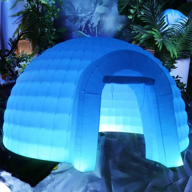 4m Customized Colors Inflatable Dome Tent With Led Light Party Advertising Inflatable Igloo Inflatable Dome Tent For Events