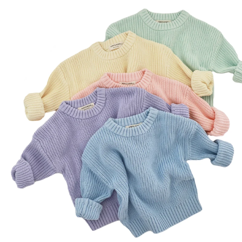 Winter Thick Cotton Oversized Kids Jumper Baby Knitwear Kids Chunky Knit Sweater Baby