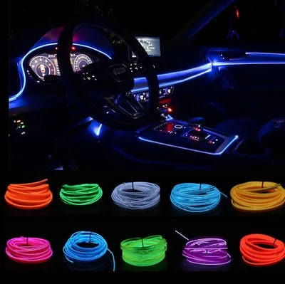 Car Styling Cold Light Ambience Lamp Line Car Lights Neon Car LED RGB Neon Interior Atmosphere Light Strip