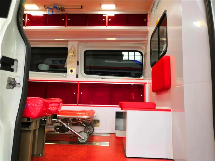 China Goldcup Brand Ambulance  First Aid Emergency ICU 5 speed 4 wheels Diesel Engine Ambulance Vehicle for Sale