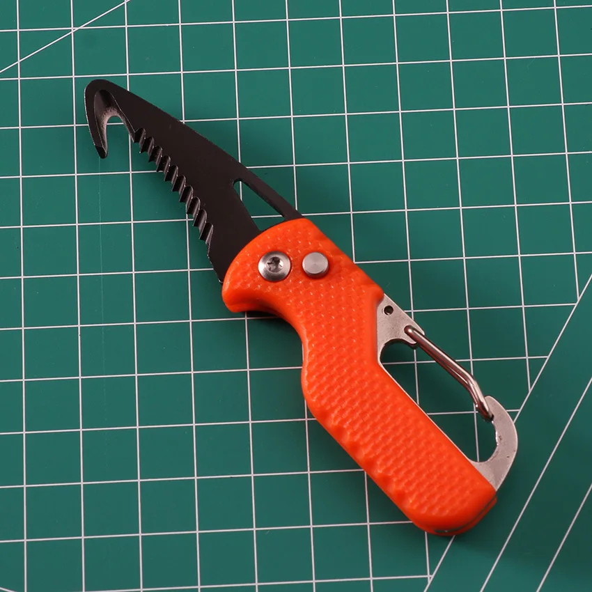 Mini Folding Keychain Knife Box Seatbelt Cutter Portable Rescue Knife
