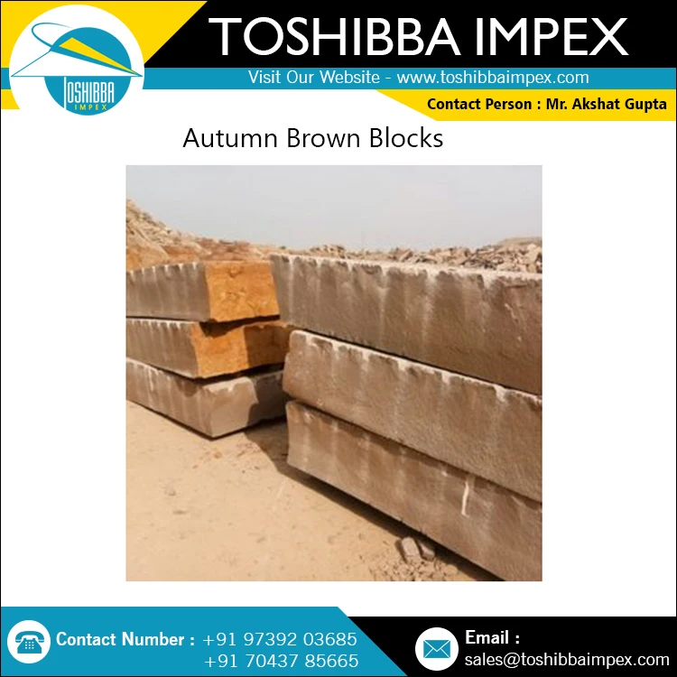 Raw Block Autumn Brown Sandstone All Indian Natural Stone Best Quality Stone