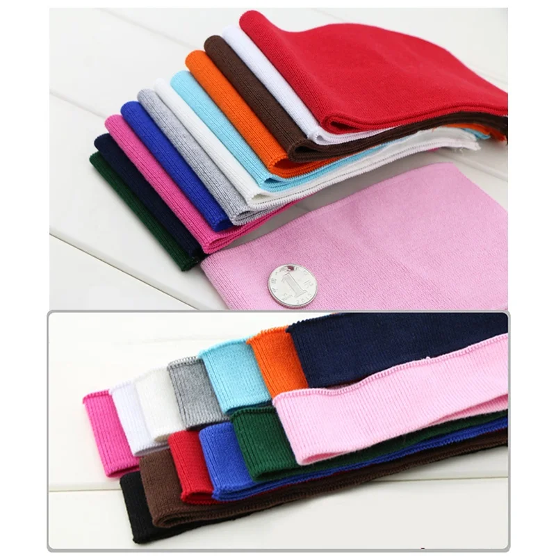 
Cotton Rib Fabric Solid Color Ribbed Collar Fabric 100% Cotton Stretch Knit Fabric for Sweatshirt 