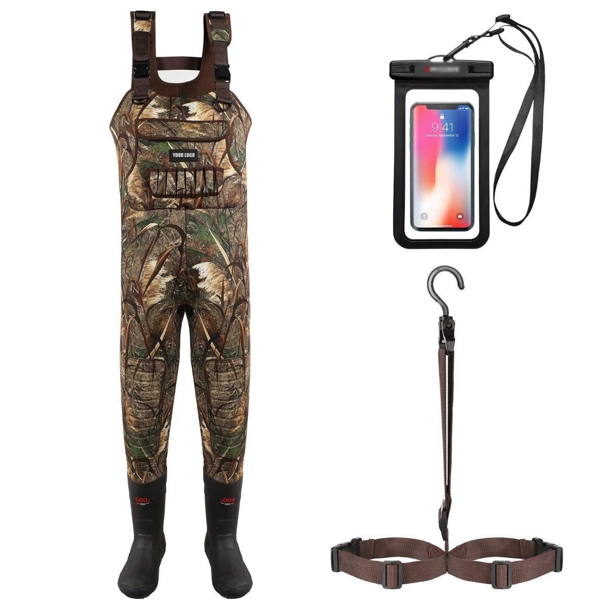 OEM ODM Neoprene Chest Waders Camo Fishing Waders for Men with Boots