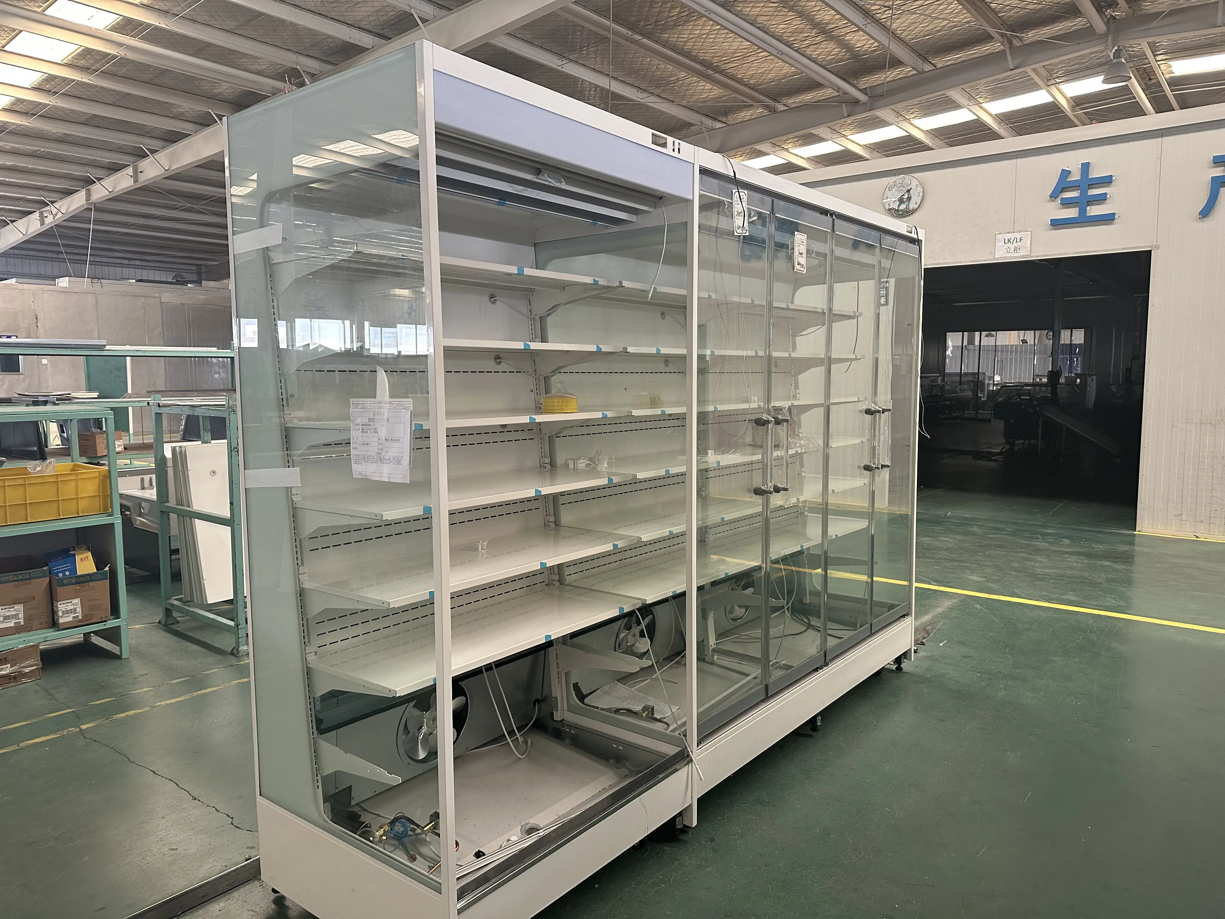 Kenkuhl remote air curtain vertail multideck display open chiller supermarket with glass door