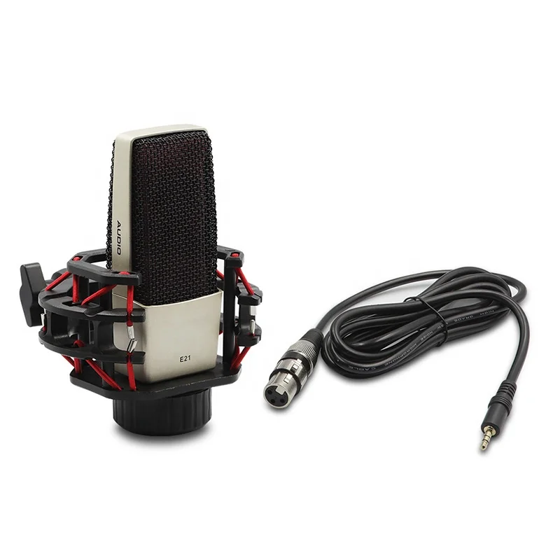 Professional Studio Recording Condenser Microphone with Cardioid Large Diaphragm Shock Mount for Broadcasting Live Stream Online