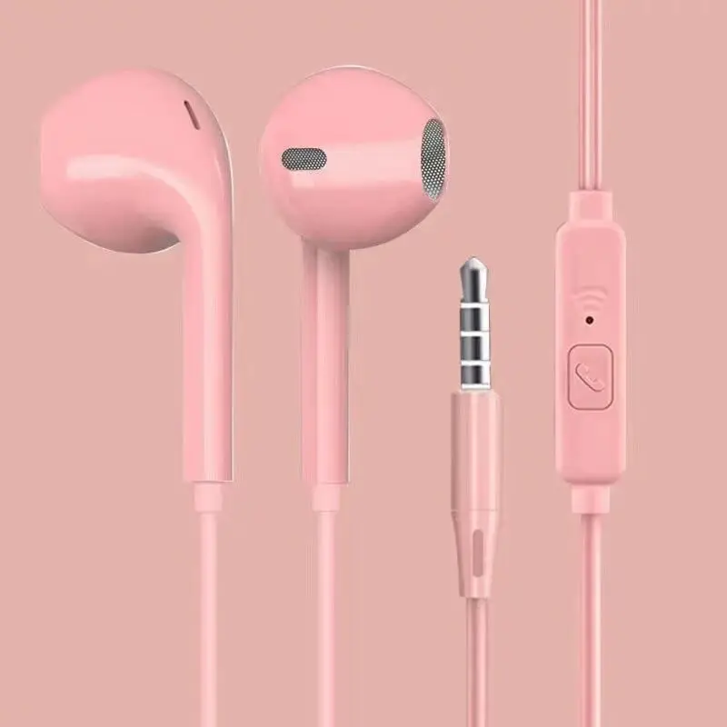 Cheapest Wholesale 3.5mm Jack In-Ear Wired Earphones Mobile Phone Headset with Microphone Music Earphones & Headphones