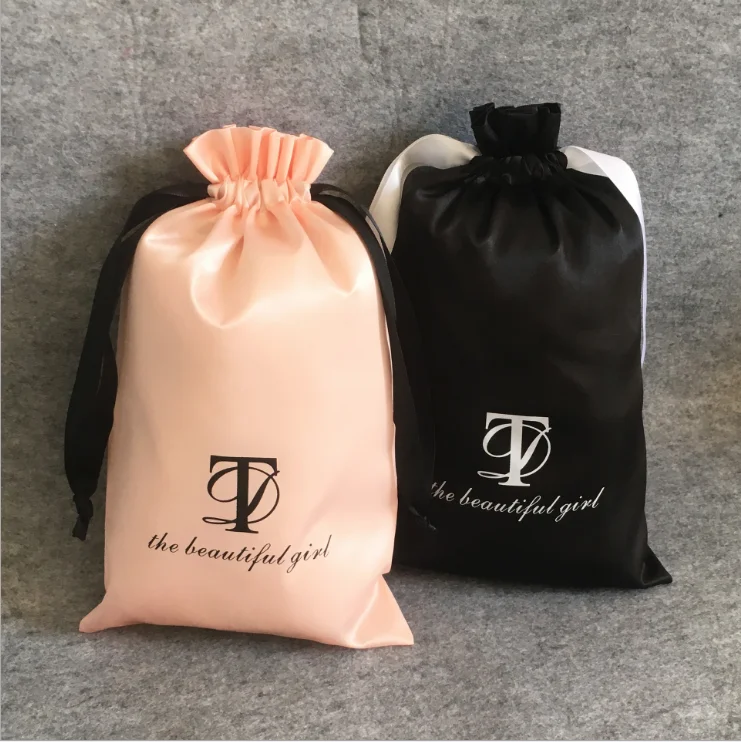 Customized Logo Personalized Colorful Canvas Satin Pouch Double String Drawstring Bag/ Drawstring Bag Custom Size