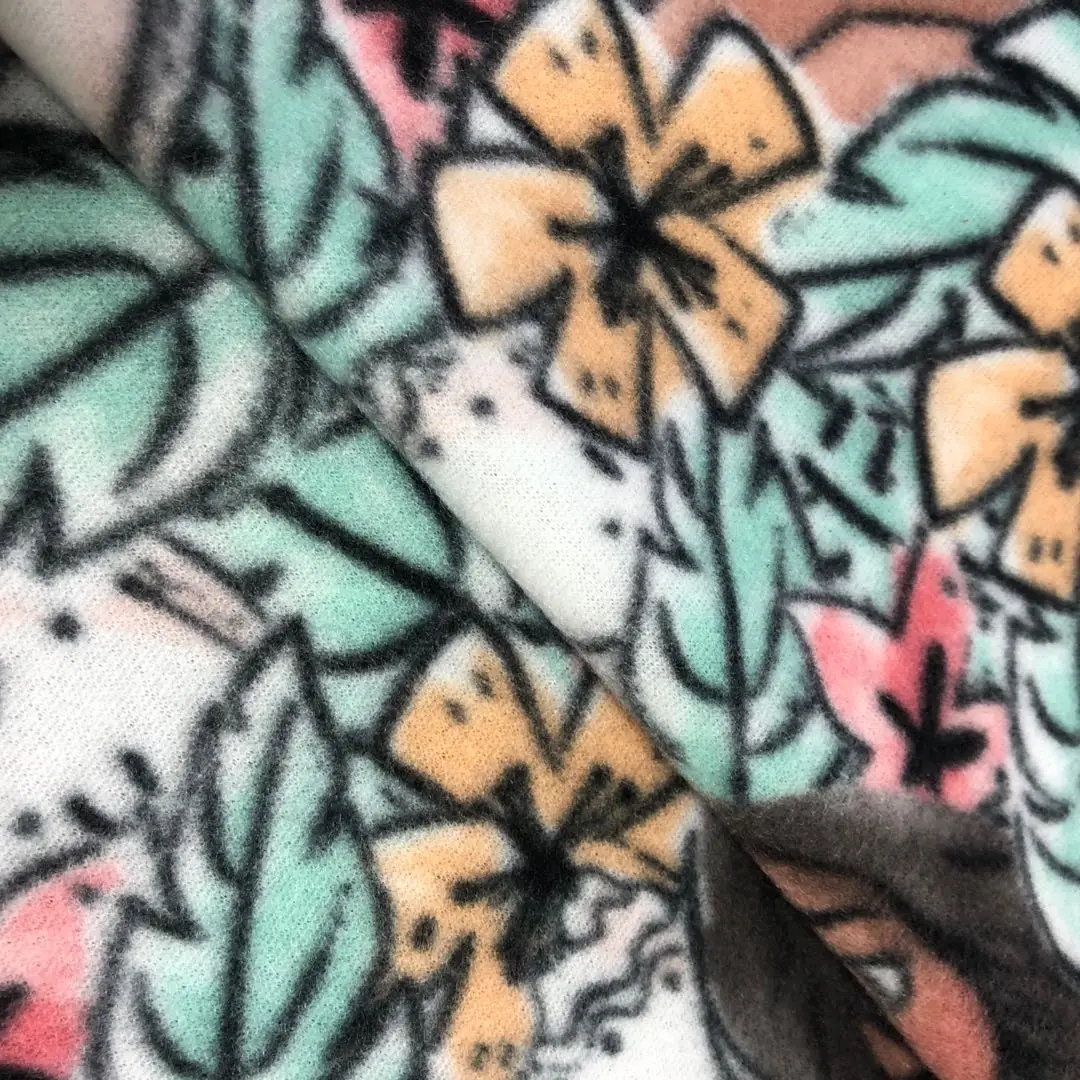 
cheap Chinese supplier double side brushed printed polar fleece fabric anti pilling for baby blanket and pajama 