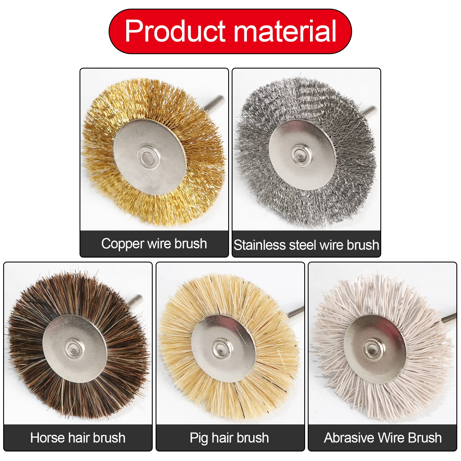 Factory Directly Provide brass bristle T-shape 38mm mini wire wheel brush