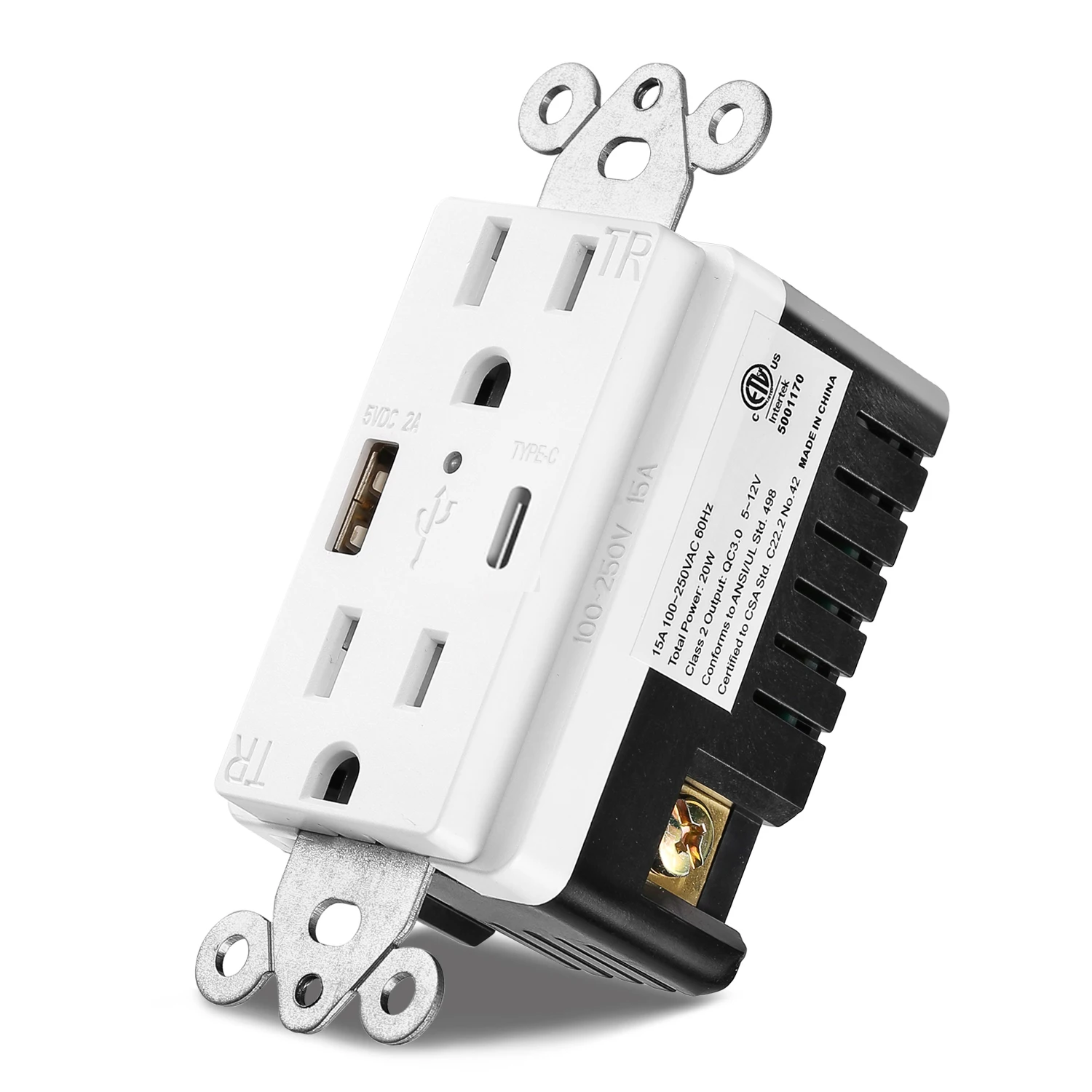 Kegyma Short Circuit and Over Current protection type C port usb smart fast charger socket outlet