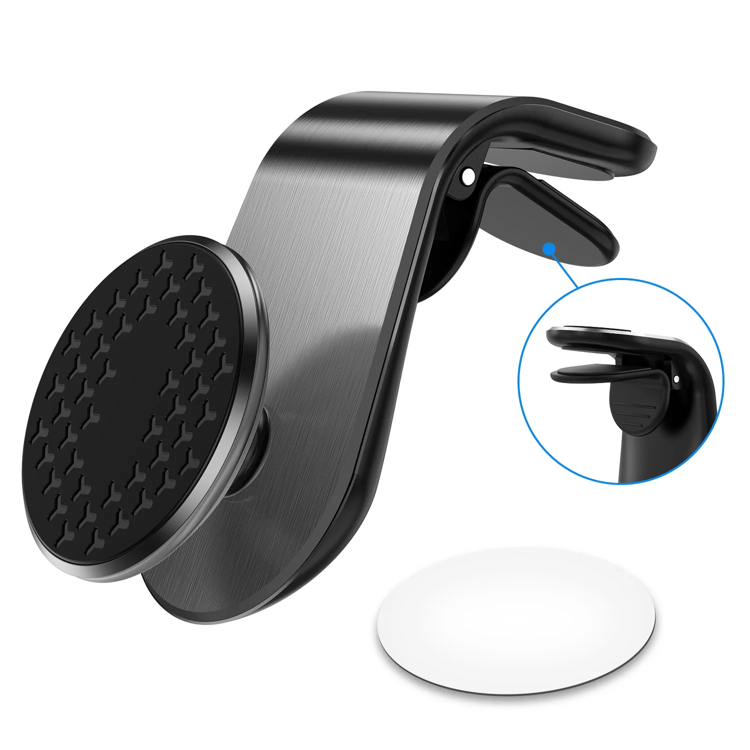 New arrival 360 Rotation air vent outlet Magnetic Phone Car Holder L Type Clip Car Mount Mobile Phone Holder