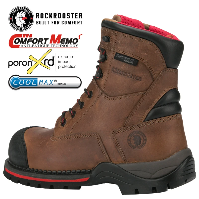 ROCKROOSTER Safety Shoes And Boots Composite Toe Shoes Construction Boots Mens Waterproof Safty Mens Boots Security Shoes AP288