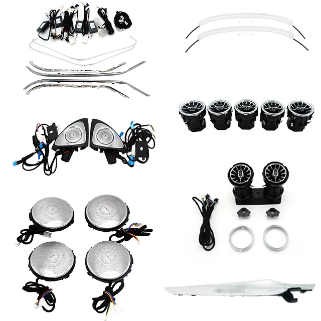 64 Colors Ambient Light Turbine Air Vent 3D Rotating Tweeter Speaker For Mercedes Benz C/Glc W205/253