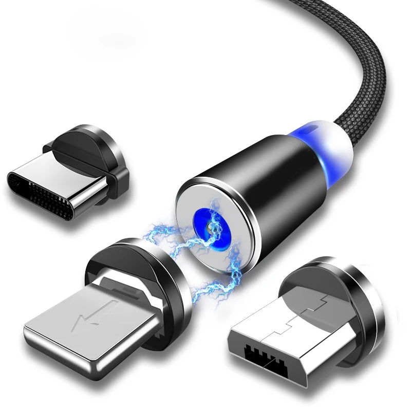 Лидер продаж 2020 Amazon, высокое качество, 1 м, Магнитный зарядный кабель Micro Usb для сотового телефона, Тип C, кабель быстрой зарядки