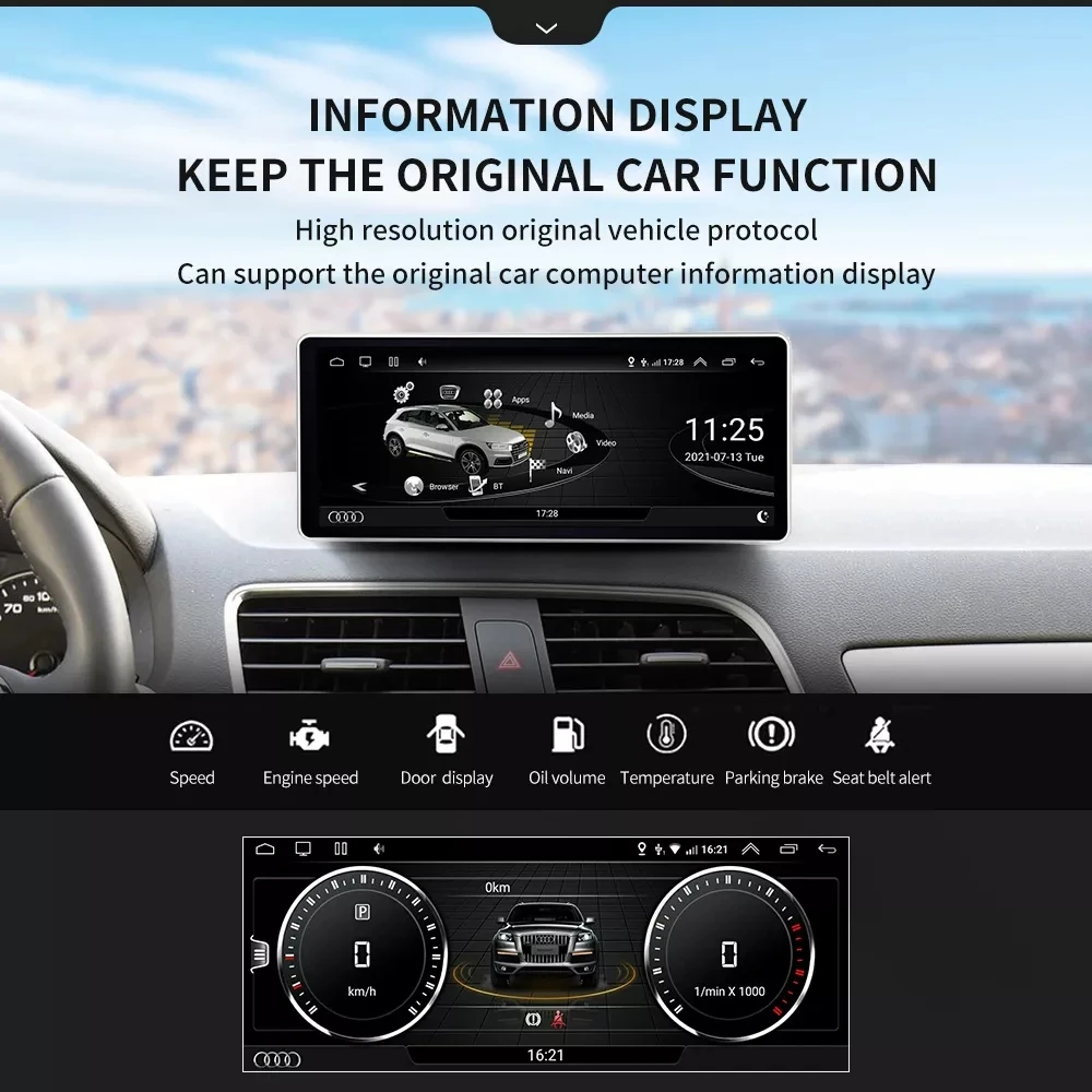 SHIYANG Car 10.25 Inch  Android Player Applicable For Audi A3/Q3/A4/A5/S5/Q5/Q7 Series Vehicle-mounted Dvd Player