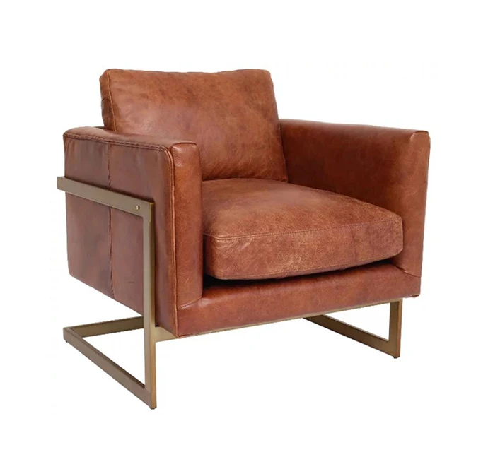 
Brown vintage Leather Lounge arm chair 