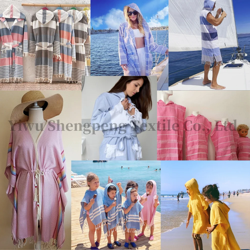 Best Selling 100% Cotton Bath Beach Hammam Hair Towel Personalized Long Robe Luxury Turkish Bathrobe
