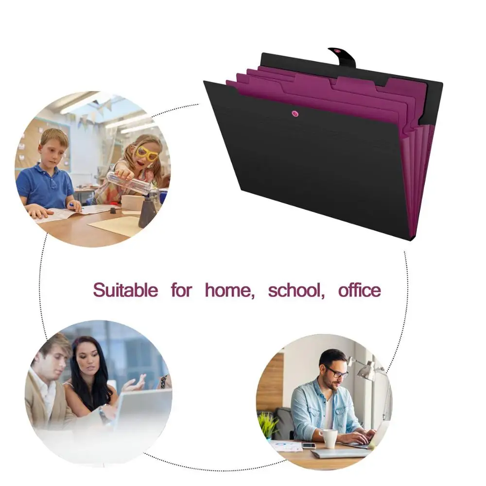 Letter A4 Paper Expanding File Folder Pockets Accordion Document Organizer