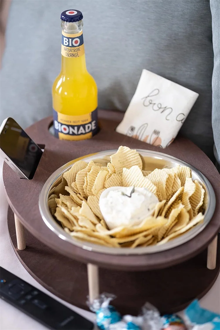 Large Snack Bowl Organiser And Wine Bottle Holder Couch Butler Organiser Snackbar Couch Caddy