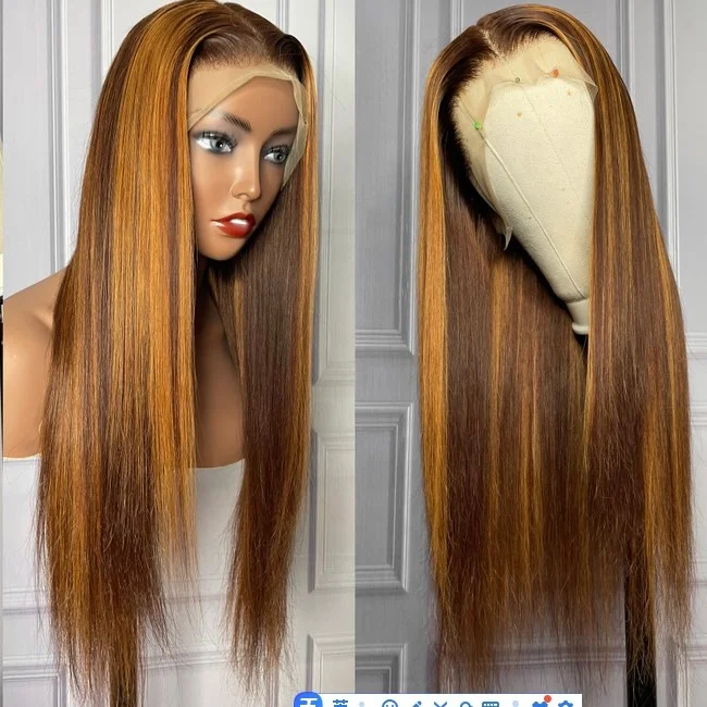 May queen Straight Hair Extensions Brazilian Raw Hair HD Transparent Frontal Wig Human Hair Wigs Lace Front for Black Women