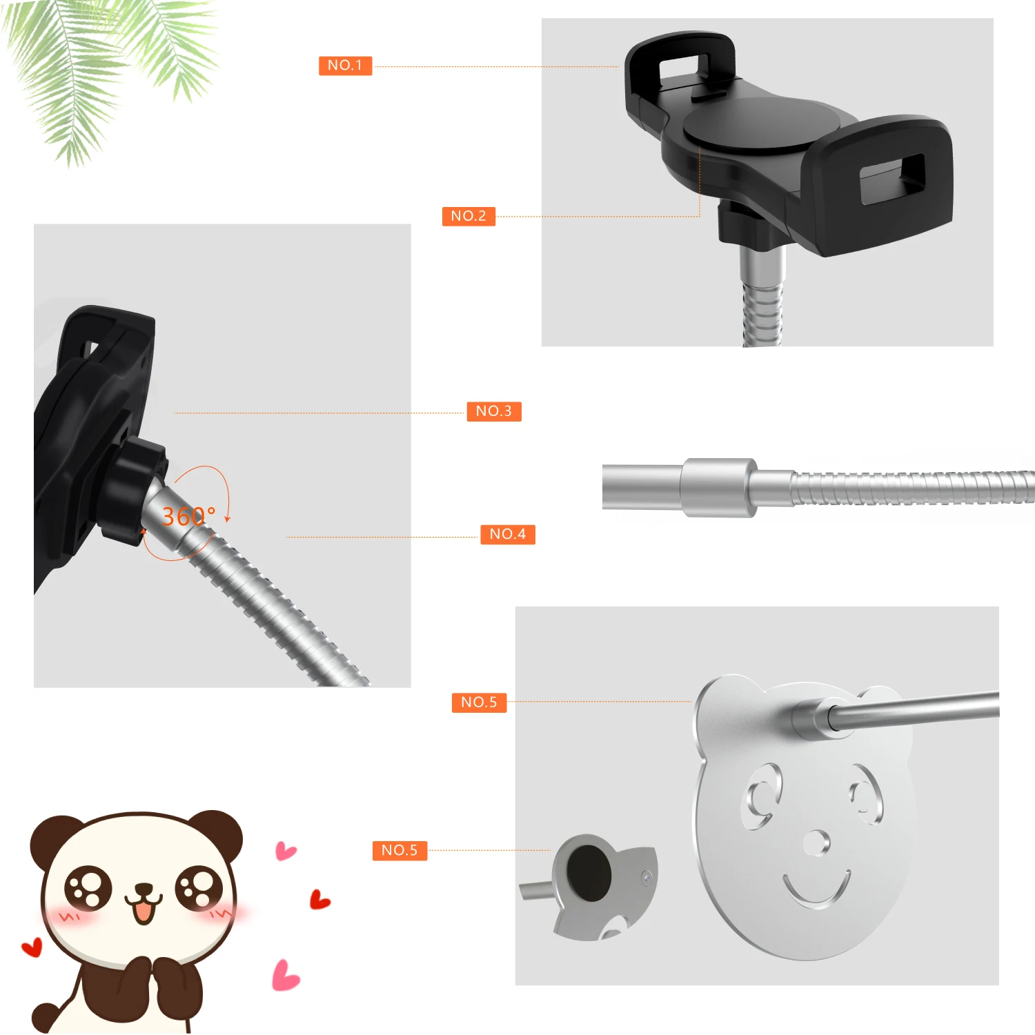 Adjustable Aluminum Tablet Floor Stand For Bed 360 Degree Rotating Lazy Cell Phone Floor Holder For Ipad