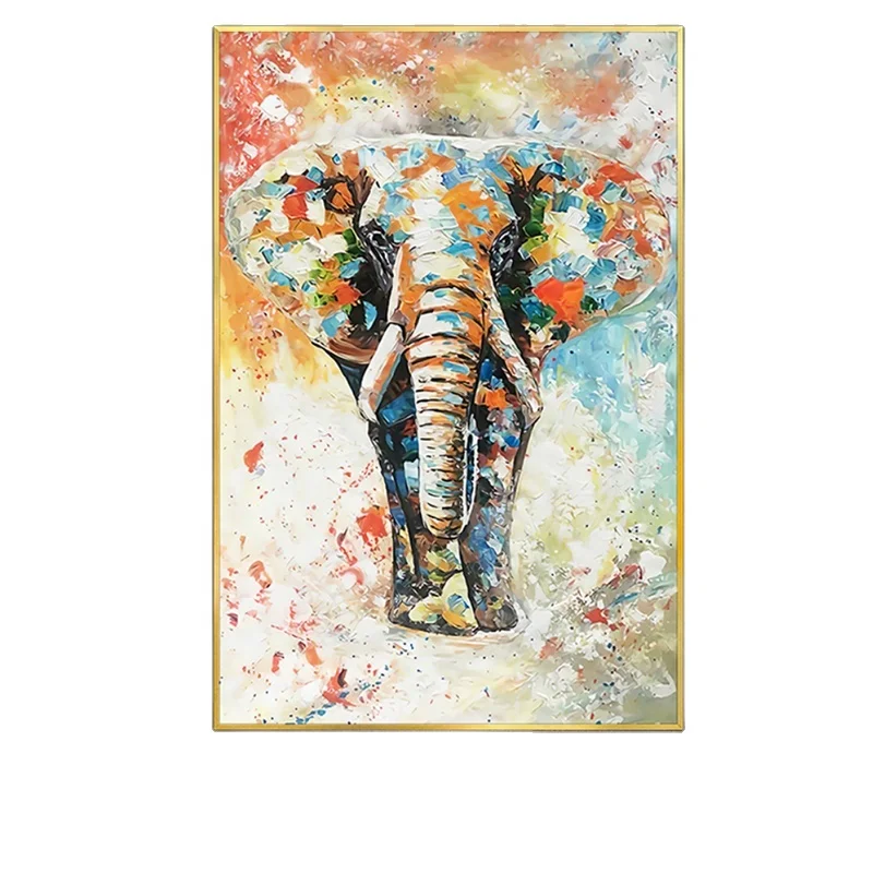 Hand-painted oil paintings of elephants and animals  cloth cover peinture canvas wall art banksy canvas