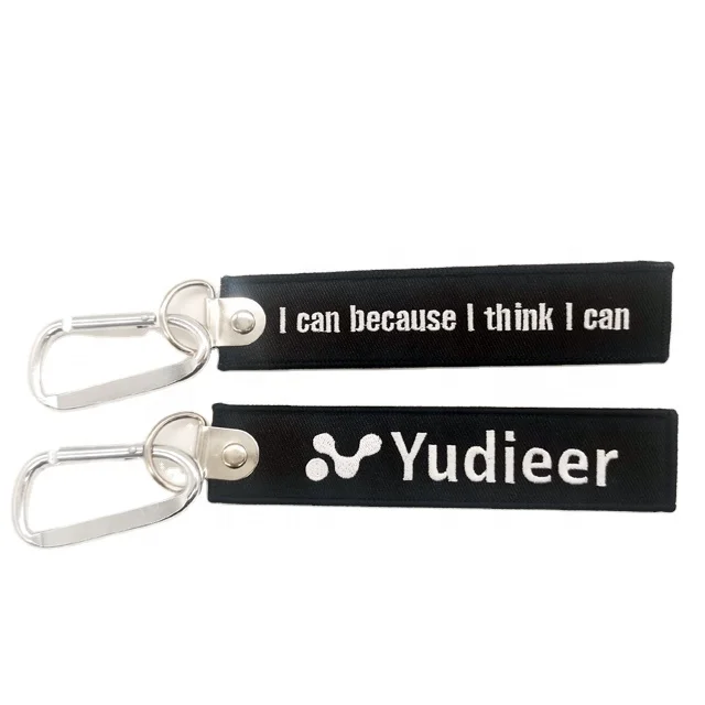 Creative promotional souvenir woven embroidery logo fabric luggage tag