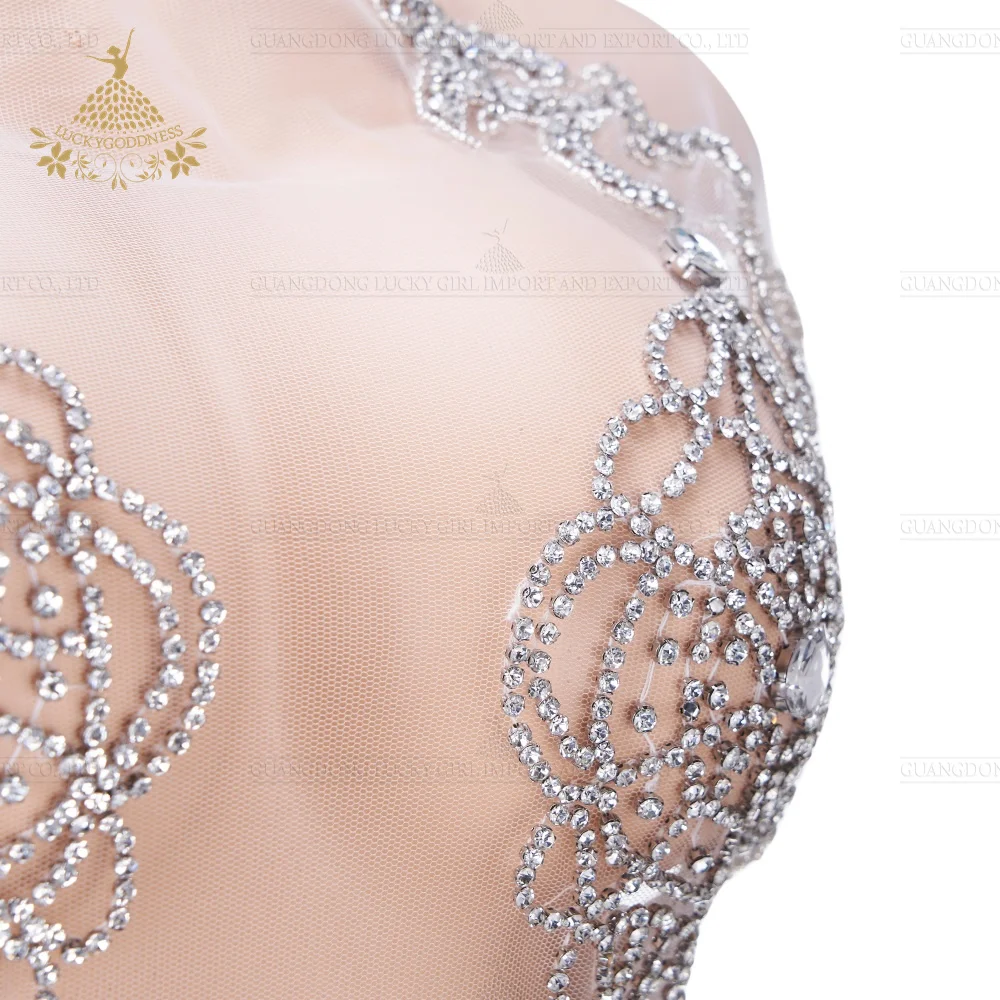 Handmade For Bridal Wedding Dress Beaded Bodice Patch Rhinestone Applique DRA-627
