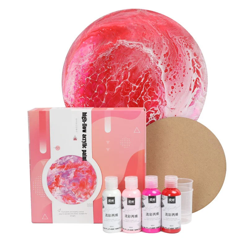 Экологически чистые нетоксичные 4 вида цветов 60 мл сильный поток акриловая краска детская liquid окрасочные пропускная способность цвет акриловая краска