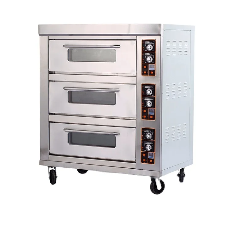 
Restaurant Oven 3 decks 9 trays electric deck oven and Electric Commercial Pizza oven 