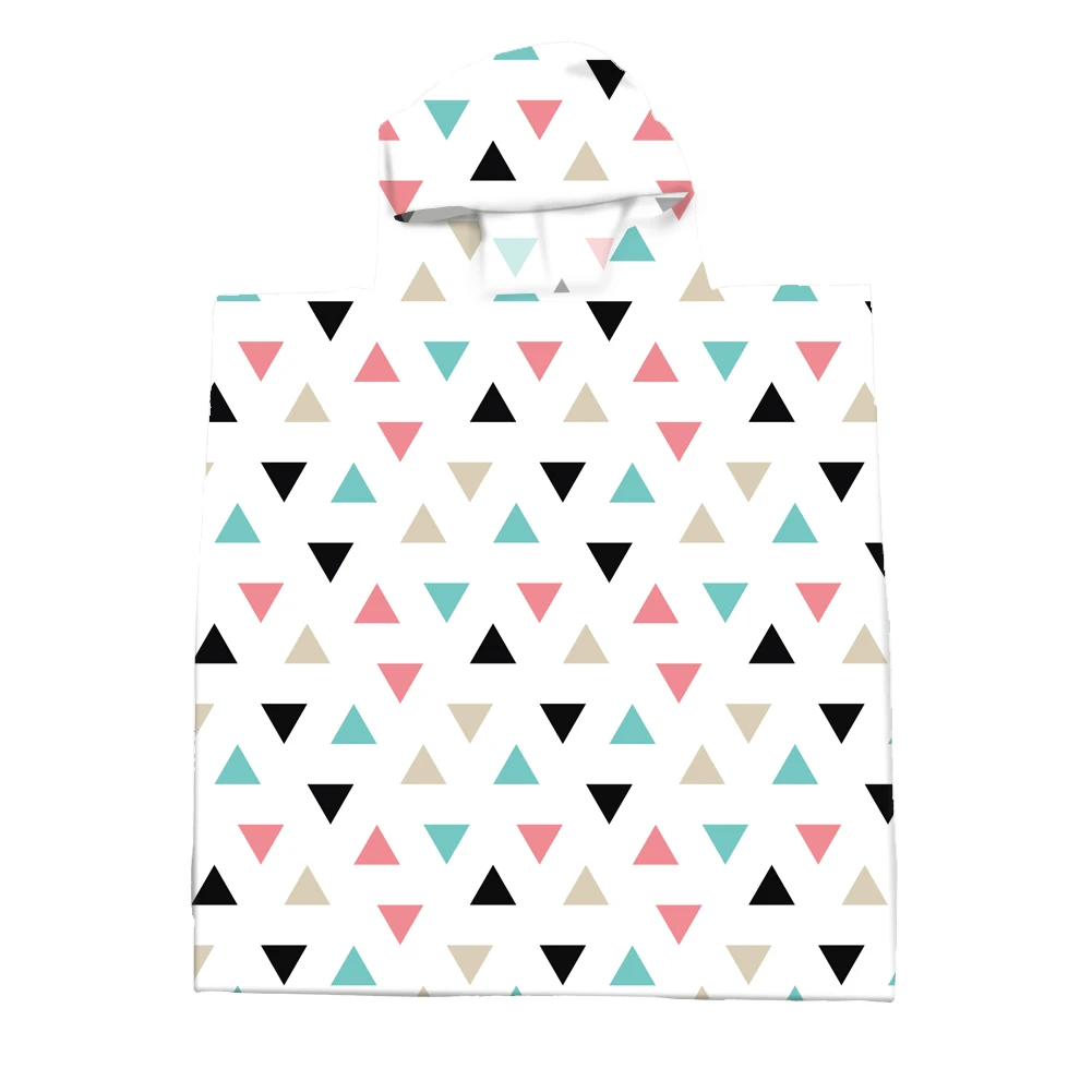 
100% Polyester Poncho Printed Kids Microfiber Hoodie Towel 