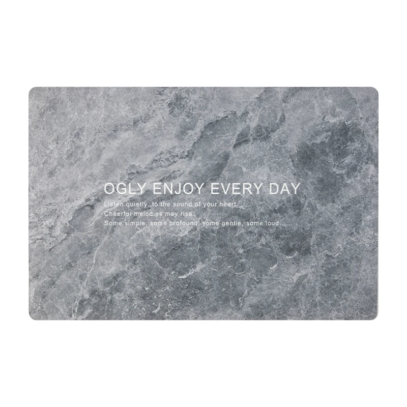 China Cheap Wholesale Water Absorbent Custom Design Bathroom Rug Anti Slip Rubber Diatomite Bath Mat