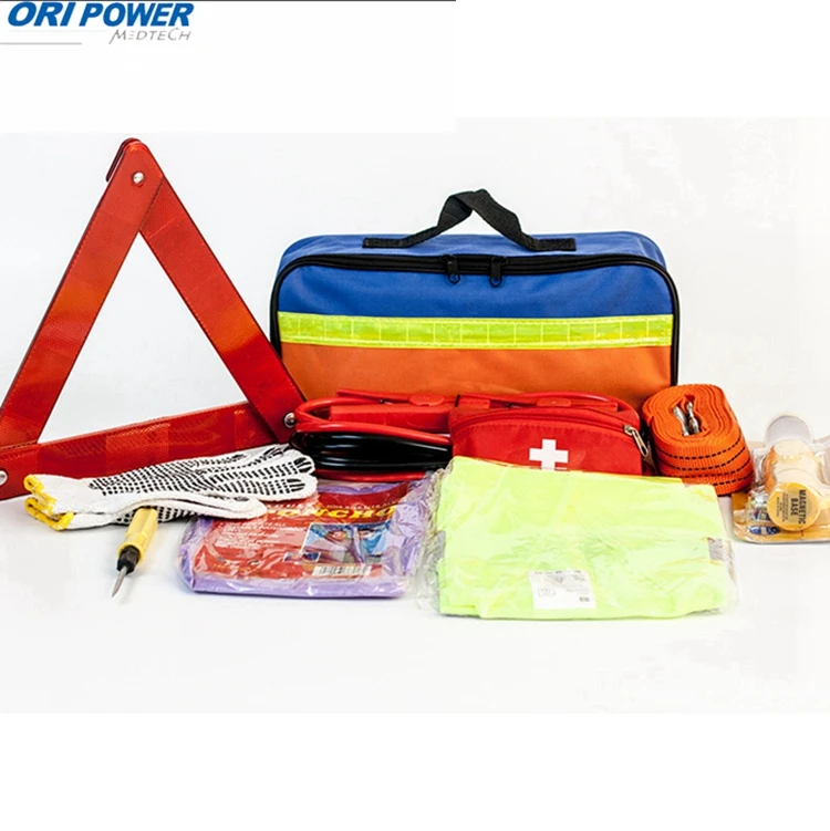 Oripower Hot Selling Roadside Adventure Rescue Auto Car Emergency kit tool bag First Aid Kit for Car