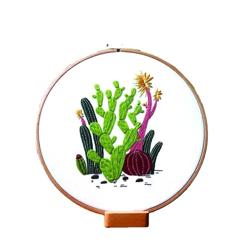 
Wholesale Bouquet Handmade Embroidery Crafts Kits Folk Craft Cross-stitch Patterns DIY Embroidery Kit Beginner 