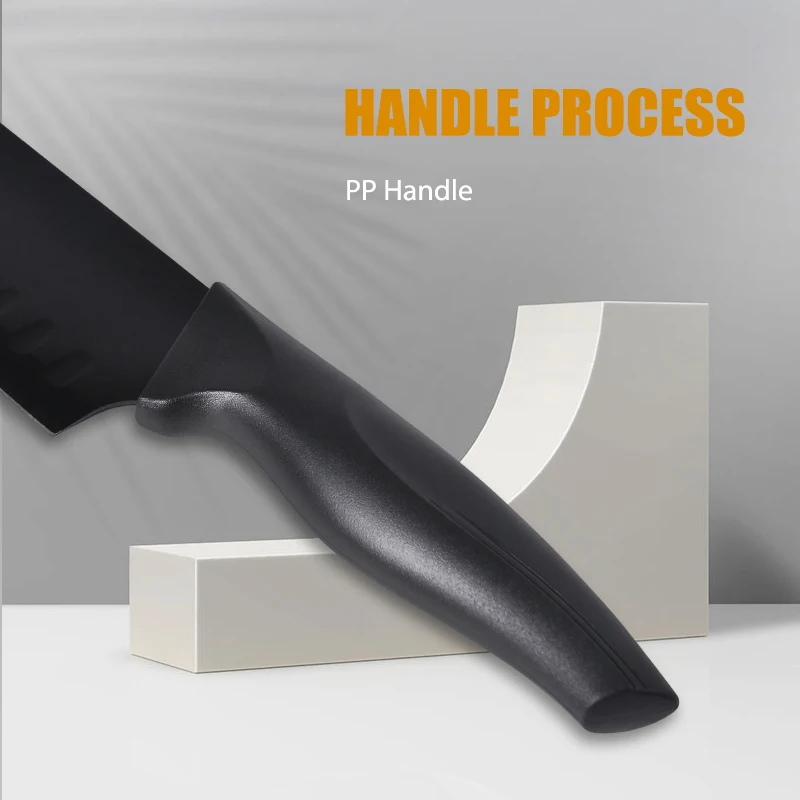 New 19pcs kitchen knife set PP handle non-stick coating chef knife acrylic block