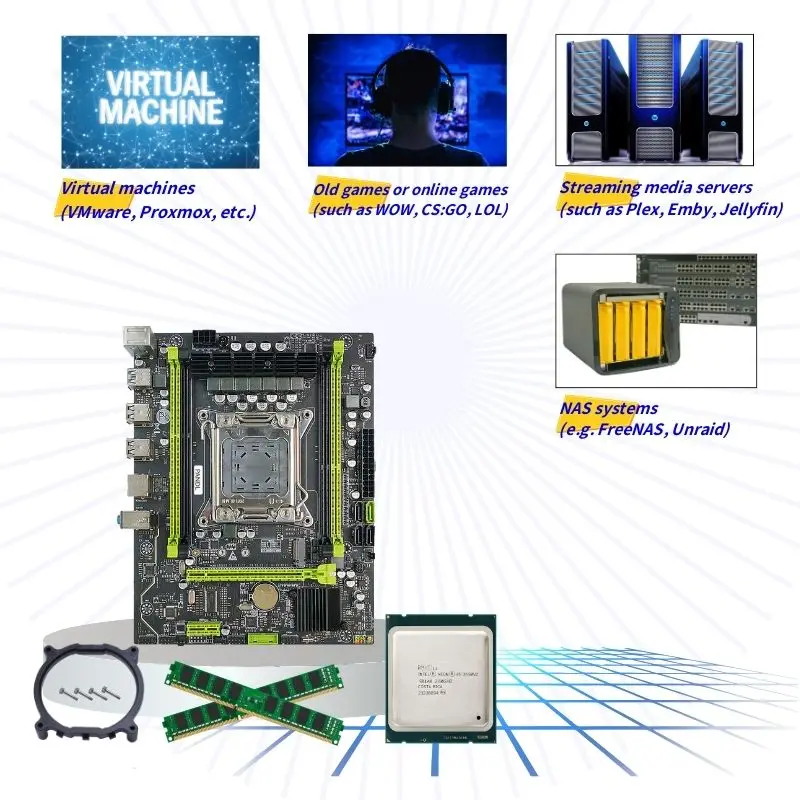 PANDL Motherboards Combination set desktop pc e5 2650 V2 combo 32 gb ddr3 32gb ram 2650V2 motherboard kit xeon x79