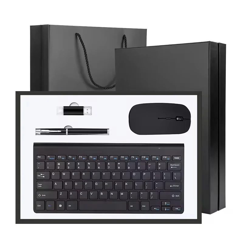 4 in 1 Business Executive Gift Set Pen USB Wireless Keyboard Mouse Combos Business Executive Gift Set