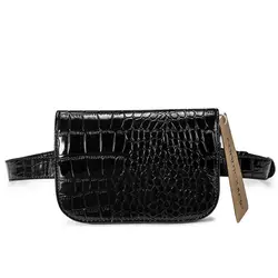 Fashion Crocodile Pattern Square multifunctional Luxury PU leather Messenger Fanny Pack Purse Bum Bag