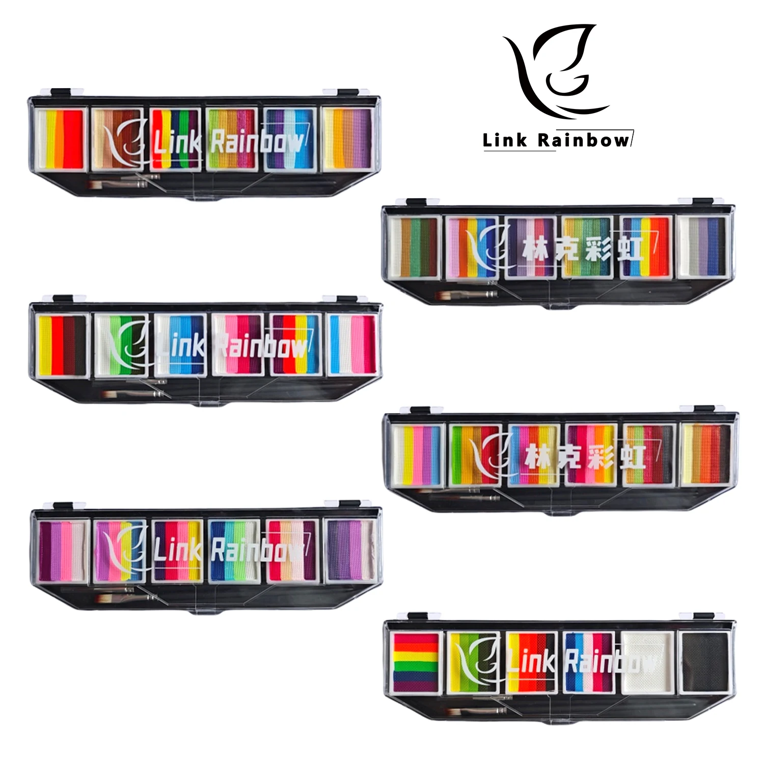 Gp Professional 6 uv neon color fluorescent face paint palette glow in the dark body paint supplies for kids Halloween makeup