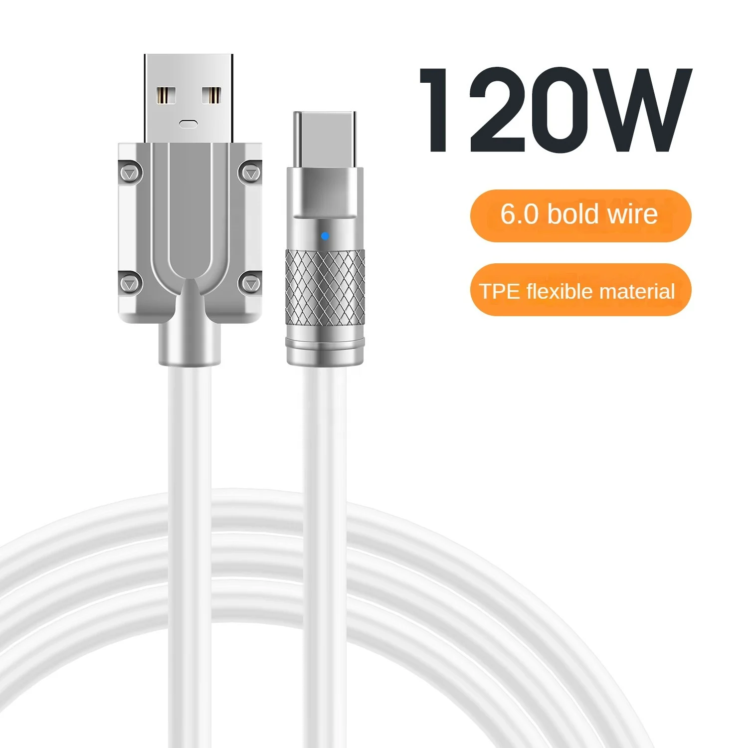 2022 New Ziny Alloy Soft Liquid Silicone Data Cable Hight Speed USB C 6A 120W Max Fast Charging Date Cable 1m Type C for Huawei