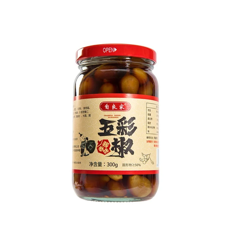 Custom logo china supplier food network red pickles pickled bell  pepper wiht soy sauce as good as pickled cucumber